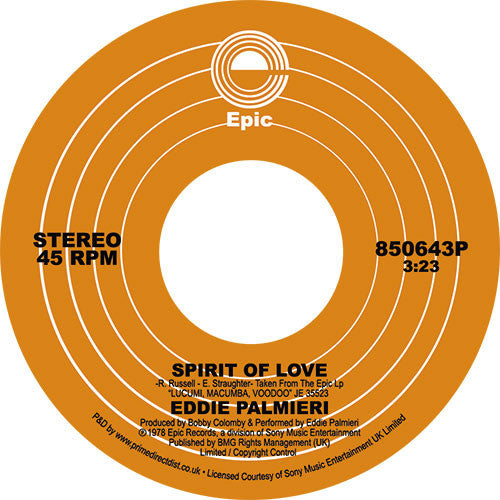 Eddie Palmieri : Spirit Of Love (7", Single, RE)