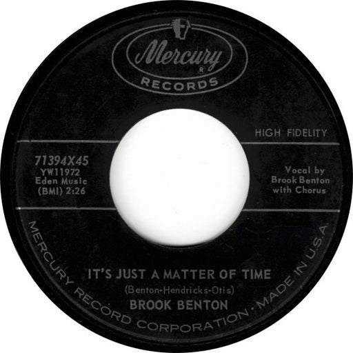 Brook Benton : It's Just A Matter Of Time / Hurtin' Inside (7", Single)