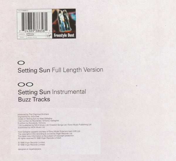 The Chemical Brothers : Setting Sun (12", Single)