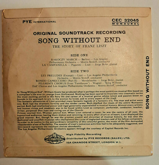 Jorge Bolet : Song Without End (7", EP)