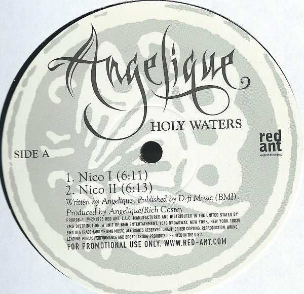 Angelique* : Holy Waters (12", Promo)