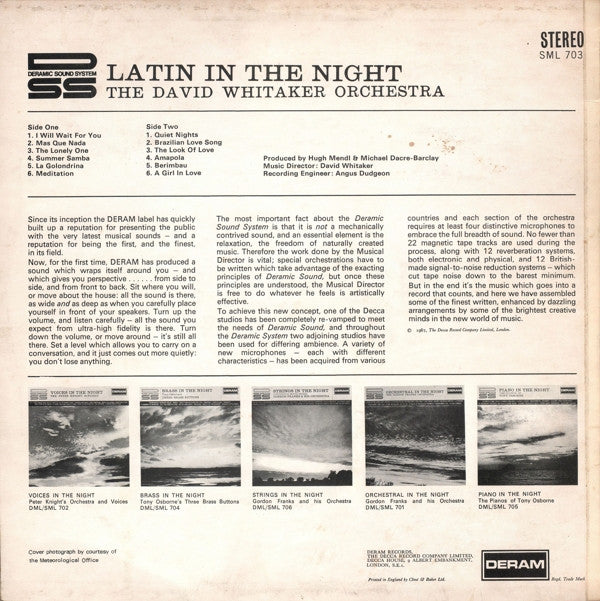 The David Whitaker Orchestra : Latin In The Night (LP, Album)
