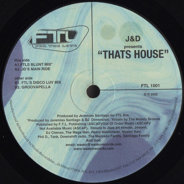 JD (74) : That's House (12")