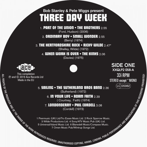 Bob Stanley & Pete Wiggs : Three Day Week (When The Lights Went Out 1972-1975)  (2xLP, Comp, Mono, Cle)