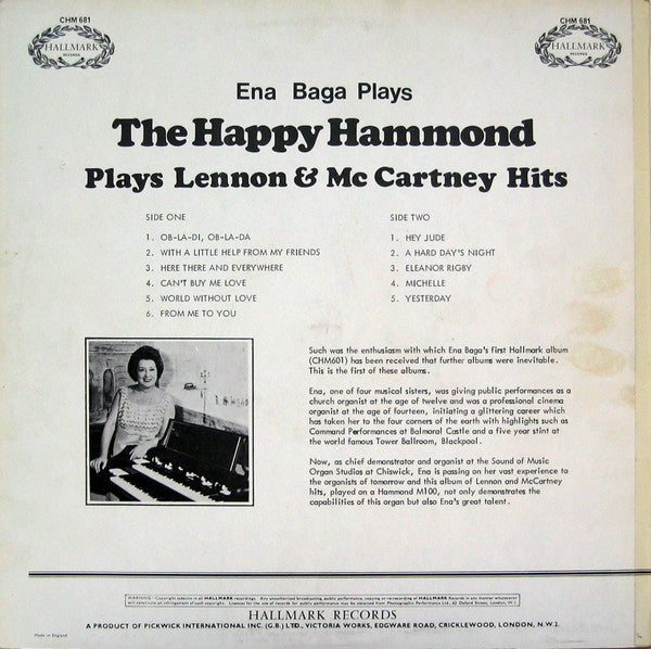 Ena Baga : The Happy Hammond Plays Lennon & McCartney Hits (LP)