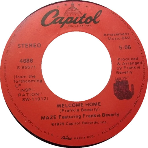 Maze Featuring Frankie Beverly : Feel That You're Feelin' (7", Single, Win)