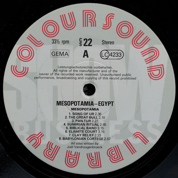 Joel Vandroogenbroeck : Mesopotamia Egypt (LP)