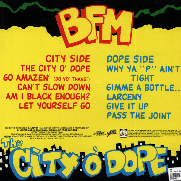 BFM : The City O' Dope (LP, Album)