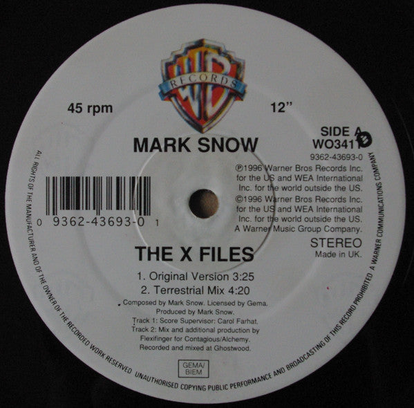 Mark Snow : The X-Files (12")