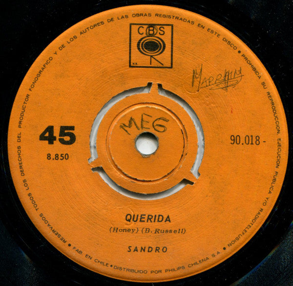 Sandro (25) : Querida / Porque Yo Te Amo (7")