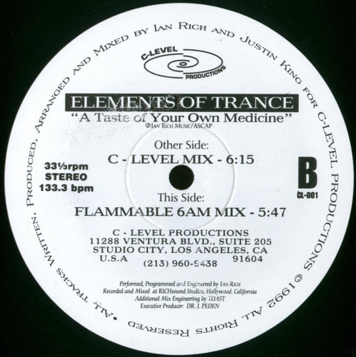 Elements Of Trance : A Taste Of Your Own Medicine (12")