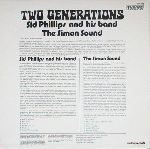 Sid Phillips And His Band* & The Simon Sound : Two Generations (LP)