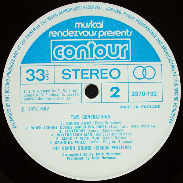 Sid Phillips And His Band* & The Simon Sound : Two Generations (LP)