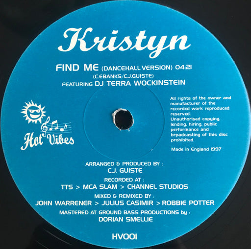 Kristyn : Find Me A Place (12")