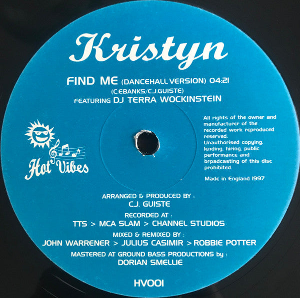 Kristyn : Find Me A Place (12")