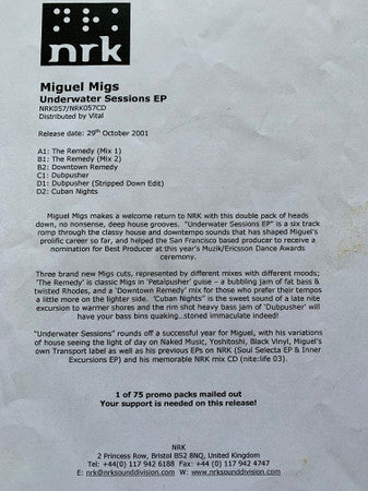 Miguel Migs : Underwater Sessions EP (2x12", EP, W/Lbl)