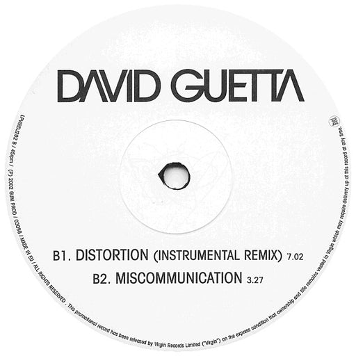 David Guetta : Distortion (12", Promo)