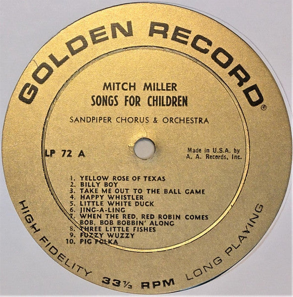 Mitch Miller, The Sandpiper Chorus And Orchestra : Songs For Children (LP)