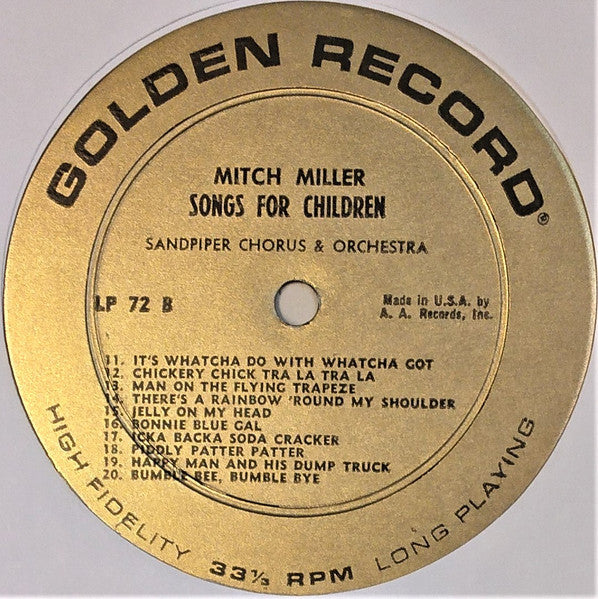 Mitch Miller, The Sandpiper Chorus And Orchestra : Songs For Children (LP)