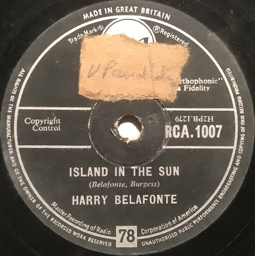 Harry Belafonte : Cocoanut Woman / Island In The Sun (Shellac, 10")