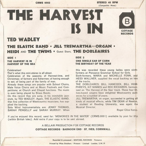 Ted Wadley : The Harvest Is In (7", EP)