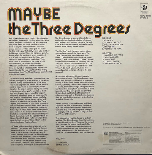 The Three Degrees : Maybe (LP, Album, RE)