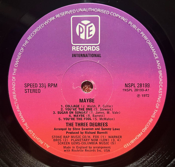 The Three Degrees : Maybe (LP, Album, RE)