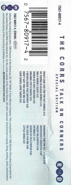 The Corrs : Talk On Corners (Cass, Album, S/Edition)