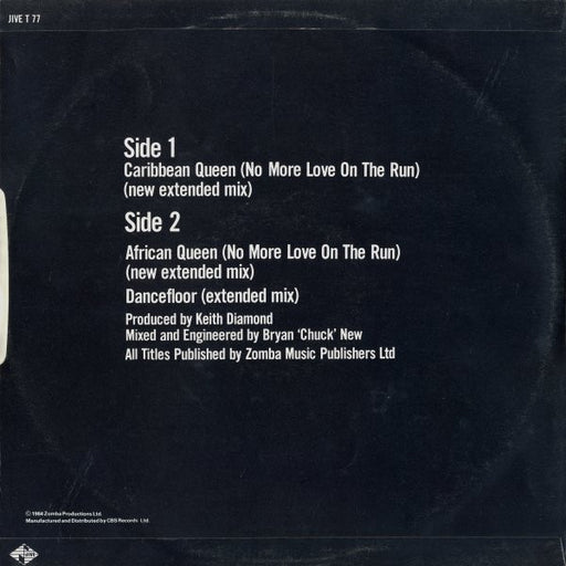 Billy Ocean : Caribbean Queen (No More Love On The Run) (12")
