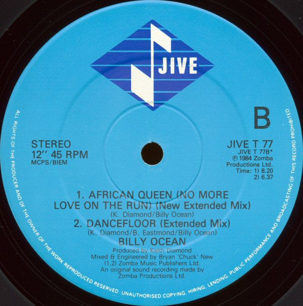 Billy Ocean : Caribbean Queen (No More Love On The Run) (12")