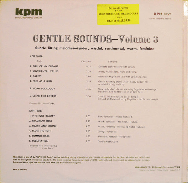 Various : Gentle Sounds Volume 3 (LP, Mono, Lib)