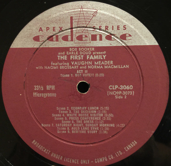 Bob Booker and Earle Doud featuring Vaughn Meader : The First Family (LP, Album, Mono)