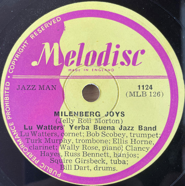 Lu Watters' Yerba Buena Jazz Band* : Daddy Do / Milenberg Joys (Shellac, 10")
