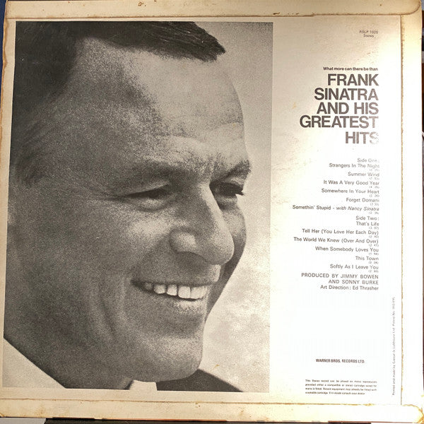 Frank Sinatra : Frank Sinatra's Greatest Hits! (LP, Comp)