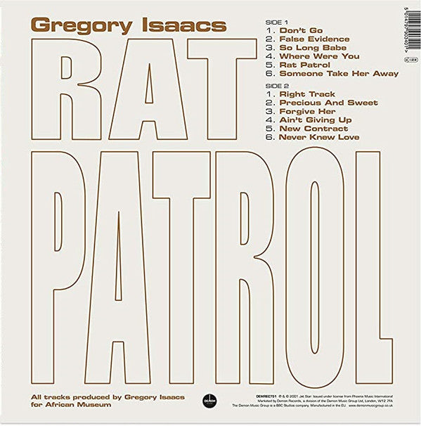 Gregory Isaacs : Rat Patrol (LP, Album, RE, 140)