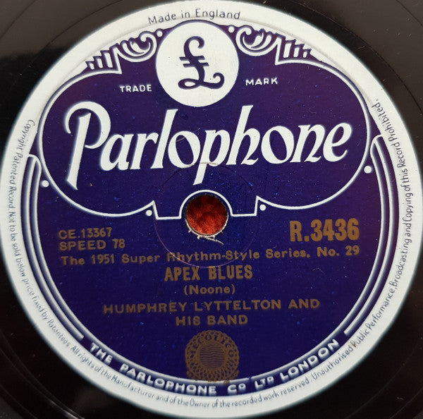 Humphrey Lyttelton And His Band / Humphrey Lyttelton : Apex Blues / One Man Went To Blow (Shellac, 10", RP, N)