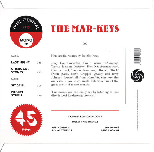 The Mar-Keys : Last Night / Sticks And Stones / Sit Still / Pop-Eye Stroll (10", EP, Mono, Tra)