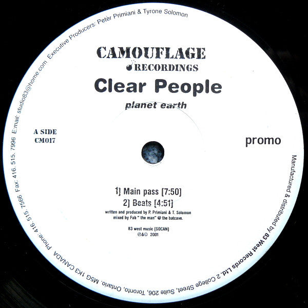 Clear People : Planet Earth (12", Promo)