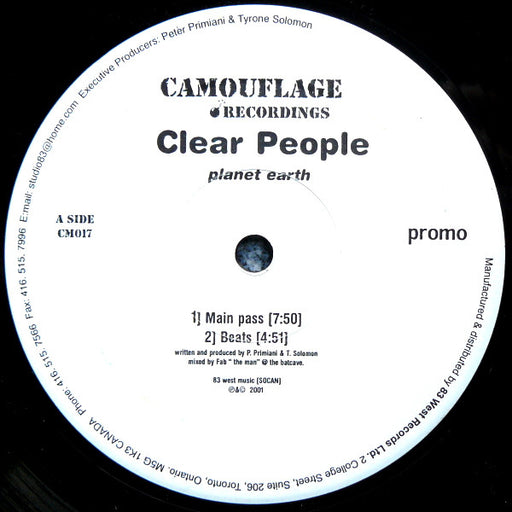 Clear People : Planet Earth (12", Promo)