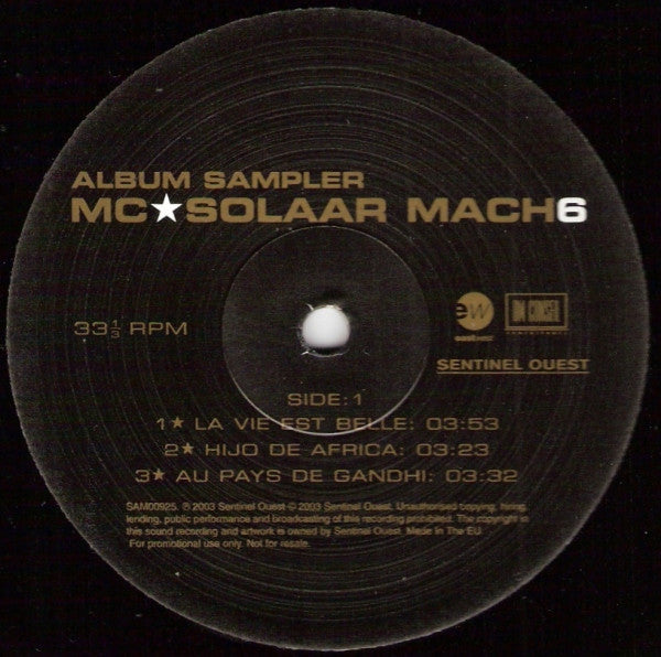 MC Solaar : Mach 6 (Album Sampler) (12", Promo, Smplr)