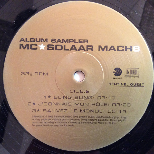 MC Solaar : Mach 6 (Album Sampler) (12", Promo, Smplr)