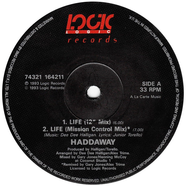 Haddaway : Life (12")
