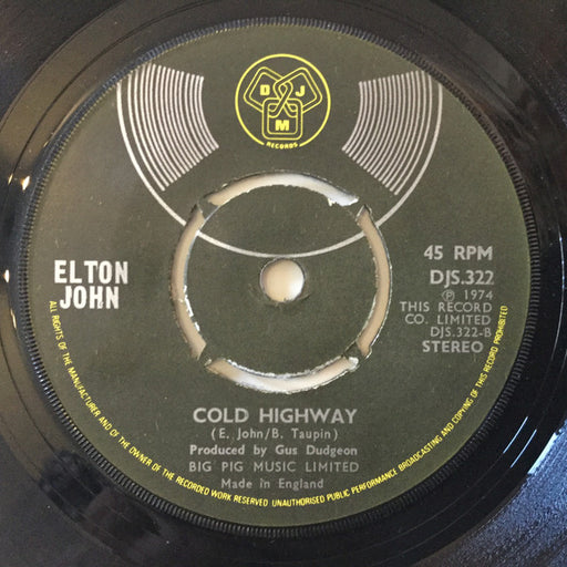 Elton John : The Bitch Is Back (7", Single, Kno)