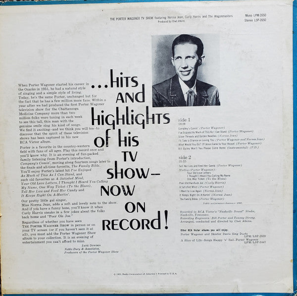 Porter Wagoner : The Porter Wagoner Show (LP, Album, Ind)