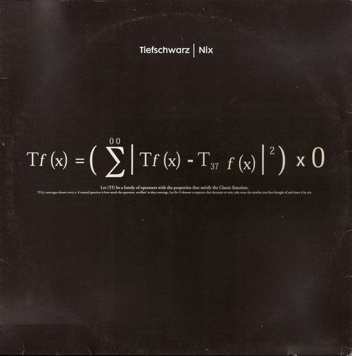 Tiefschwarz : Nix (12")