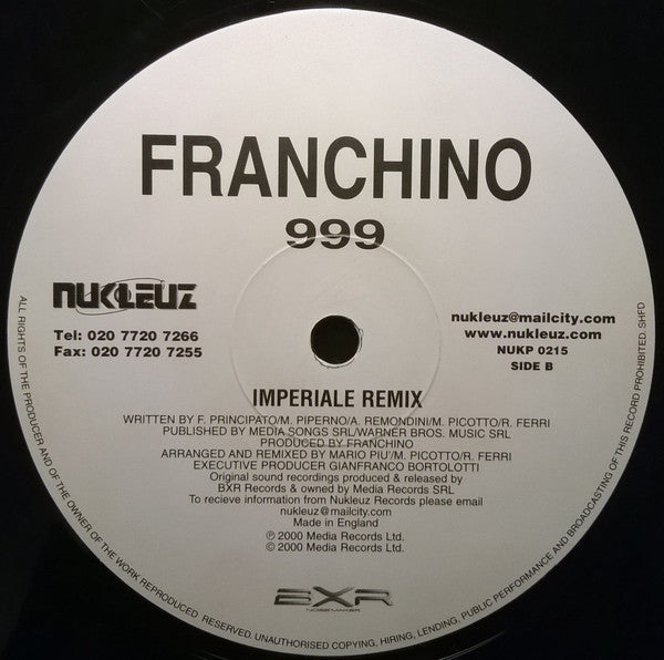 Franchino : 999 (12")