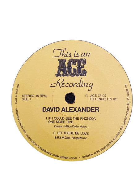 David Alexander (9) : If I Could See The Rhondda One More Time (7", EP)