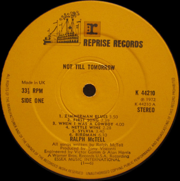 Ralph McTell : Not Till Tomorrow (LP, Album)