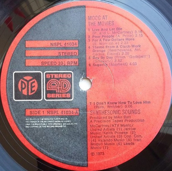 Synthesonic Sounds : Moog At The Movies (LP)