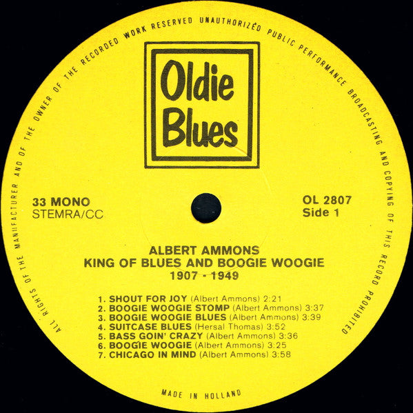 Albert Ammons : King Of Blues And Boogie Woogie (LP, Comp, Mono)